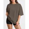 imageTrendy Queen Womens Oversized Summer T Shirts Fashion Workout Plus Size Tops Short Sleeve Beach Vacation Gym Clothes 2025Brown