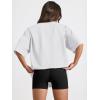 imageTrendy Queen Womens Oversized Summer T Shirts Fashion Workout Plus Size Tops Short Sleeve Beach Vacation Gym Clothes 2025White