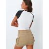 imageTrendy Queen Womens Short Sleeve Slim Fit Slightly Crop Color Block Crew Neck Basic T Shirts Stretchy Summer Tops 2025Black White