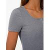 imageTrendy Queen Womens Short Sleeve Summer Tops Ribbed Henley T Shirts Basic Tee Cute Casual Spring Fashion Clothes 2025Grey