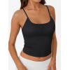 imageTrendy Queen Womens Spaghetti Strap Tank Top Summer Double Lined Workout Camisole Going Out Cute Tops Y2k Teen Girl BasicBlack