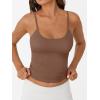 imageTrendy Queen Womens Spaghetti Strap Tank Top Summer Double Lined Workout Camisole Going Out Cute Tops Y2k Teen Girl BasicBrown