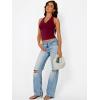 imageTrendy Queen Womens Summer Halter Tops Going Out Crop Top 2025 Fashion Cowl Neck Shirts Backless Sexy Cute Y2K ClothesWinered