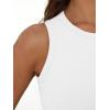 imageTrendy Queen Womens Tank Tops Summer Fashion 2025 Workout Ribbed Sleeveless High Neck Beach Vacation Oufits ClothesWhite