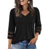 imageTrendy Queen 34 Length Sleeve Womens Tops V Neck Tunic Dressy Casual Business Ladies Fall Fashion Outfits 2025Black