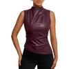 imageTrendy Queen Going Out Tops Leather Top Fall Outfits 2025 Asymmetrical Mock Neck p Sexy Corset Club OutfitWinered