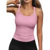 imageTrendy Queen Tank Tops for Women Summer Racerback Workout Tops Ribbed Spaghetti Strap Camisole Going Out Clothes 2025Pink