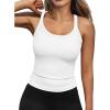 imageTrendy Queen Tank Tops for Women Summer Racerback Workout Tops Ribbed Spaghetti Strap Camisole Going Out Clothes 2025White