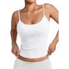 imageTrendy Queen Womens Spaghetti Strap Tank Top Summer Double Lined Workout Camisole Going Out Cute Tops Y2k Teen Girl BasicWhite