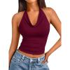 imageTrendy Queen Womens Summer Halter Tops Going Out Crop Top 2025 Fashion Cowl Neck Shirts Backless Sexy Cute Y2K ClothesWinered