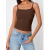 imageTrendy Queen Camisole Tops for Women 2025 Summer Crop Tank Top Square Neck Adjustable Spaghetti Strap Sleeveless ShirtsBrown