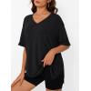 imageTrendy Queen Oversized Tshirts for Women Workout Plus Size Tops V Neck Short Sleeve Gym Shirts Casual Loose Fit Basic TeesBlack