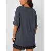 imageTrendy Queen Oversized Tshirts for Women Workout Plus Size Tops V Neck Short Sleeve Gym Shirts Casual Loose Fit Basic TeesBlack Grey
