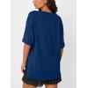 imageTrendy Queen Oversized Tshirts for Women Workout Plus Size Tops V Neck Short Sleeve Gym Shirts Casual Loose Fit Basic TeesBlue