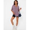 imageTrendy Queen Oversized Tshirts for Women Workout Plus Size Tops V Neck Short Sleeve Gym Shirts Casual Loose Fit Basic TeesDark Pink