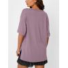 imageTrendy Queen Oversized Tshirts for Women Workout Plus Size Tops V Neck Short Sleeve Gym Shirts Casual Loose Fit Basic TeesDark Pink