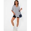 imageTrendy Queen Oversized Tshirts for Women Workout Plus Size Tops V Neck Short Sleeve Gym Shirts Casual Loose Fit Basic TeesGrey