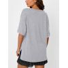 imageTrendy Queen Oversized Tshirts for Women Workout Plus Size Tops V Neck Short Sleeve Gym Shirts Casual Loose Fit Basic TeesGrey