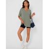 imageTrendy Queen Oversized Tshirts for Women Workout Plus Size Tops V Neck Short Sleeve Gym Shirts Casual Loose Fit Basic TeesGrey Green