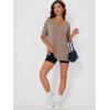 imageTrendy Queen Oversized Tshirts for Women Workout Plus Size Tops V Neck Short Sleeve Gym Shirts Casual Loose Fit Basic TeesKhaki