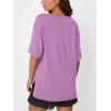 imageTrendy Queen Oversized Tshirts for Women Workout Plus Size Tops V Neck Short Sleeve Gym Shirts Casual Loose Fit Basic TeesPurple