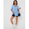 imageTrendy Queen Oversized Tshirts for Women Workout Plus Size Tops V Neck Short Sleeve Gym Shirts Casual Loose Fit Basic TeesSky Blue