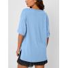 imageTrendy Queen Oversized Tshirts for Women Workout Plus Size Tops V Neck Short Sleeve Gym Shirts Casual Loose Fit Basic TeesSky Blue