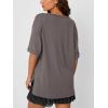imageTrendy Queen Oversized Tshirts for Women Workout Plus Size Tops V Neck Short Sleeve Gym Shirts Casual Loose Fit Basic TeesTaupe