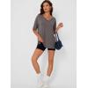 imageTrendy Queen Oversized Tshirts for Women Workout Plus Size Tops V Neck Short Sleeve Gym Shirts Casual Loose Fit Basic TeesTaupe