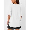 imageTrendy Queen Oversized Tshirts for Women Workout Plus Size Tops V Neck Short Sleeve Gym Shirts Casual Loose Fit Basic TeesWhite