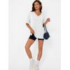 imageTrendy Queen Oversized Tshirts for Women Workout Plus Size Tops V Neck Short Sleeve Gym Shirts Casual Loose Fit Basic TeesWhite