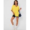 imageTrendy Queen Oversized Tshirts for Women Workout Plus Size Tops V Neck Short Sleeve Gym Shirts Casual Loose Fit Basic TeesYellow