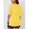 imageTrendy Queen Oversized Tshirts for Women Workout Plus Size Tops V Neck Short Sleeve Gym Shirts Casual Loose Fit Basic TeesYellow