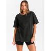 imageTrendy Queen Oversized Vintage T Shirts for Women Graphic Summer Top 2025 Y2k Short Sleeve Basic Cute Grunge ClothesBlack