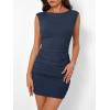 imageTrendy Queen Womens Boat Neck Going Out Mini Dress Summer Party Club Bodycon DressesNavy Blue