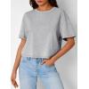 imageTrendy Queen Womens Crop Tops Oversized Workout Tshirts Short Sleeve Tees Summer Spring 2025 Casual Trendy Fashion ClothesGrey
