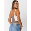 imageTrendy Queen Womens Cute Summer Tube Tops Going Out Strapless Ruched Backless Sleeveless Bandeau Y2k Clothes 2025Coffee