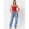 imageTrendy Queen Womens Cute Summer Tube Tops Going Out Strapless Ruched Backless Sleeveless Bandeau Y2k Clothes 2025Red