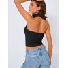 imageTrendy Queen Womens Going Out Summer One Shoulder Halter Crop Top 2025 Fall Fashion Sexy Shirts Cute Clothes Vacation Outfit Black L