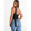 imageTrendy Queen Womens Going Out Summer One Shoulder Halter Crop Top 2025 Fall Fashion Sexy Shirts Cute Clothes Vacation Outfit Black L