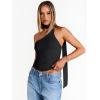 imageTrendy Queen Womens Going Out Summer One Shoulder Halter Crop Top 2025 Fall Fashion Sexy Shirts Cute Clothes Vacation Outfit Black L
