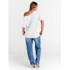 imageTrendy Queen Womens Off The Shoulder Tops Oversized TShirts Short Sleeve Tees Summer 2025 Casual Spring Fashion ClothesWhite