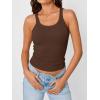 imageTrendy Queen Womens Tank Tops Crop Camisole Summer Fashion Sleeveless Ribbed Workout Basic Going Out Gym Spring Clothes 2025Brown