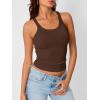 imageTrendy Queen Womens Tank Tops Crop Camisole Summer Fashion Sleeveless Ribbed Workout Basic Going Out Gym Spring Clothes 2025Brown