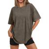imageTrendy Queen Oversized Vintage T Shirts for Women Graphic Summer Top 2025 Y2k Short Sleeve Basic Cute Grunge ClothesCoffee