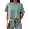 imageTrendy Queen Womens Crop Tops Oversized Workout Tshirts Short Sleeve Tees Summer Spring 2025 Casual Trendy Fashion ClothesGreen