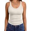 imageTrendy Queen Womens Tank Tops Crop Camisole Summer Fashion Sleeveless Ribbed Workout Basic Going Out Gym Spring Clothes 2025Beige