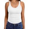 imageTrendy Queen Womens Tank Tops Crop Camisole Summer Fashion Sleeveless Ribbed Workout Basic Going Out Gym Spring Clothes 2025White