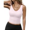 imageTrendy Queen Womens Tank Tops Double Lined Crop Sleeveless Going Out Camisole Summer Fashion Basic Soft Spring Clothes 2025Pink