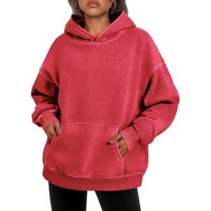 imageTrendy Queen Oversized Hoodies for Women Acid Wash Sweatshirt Cute Pullover Fall Winter Long Sleeve ShirtsRed